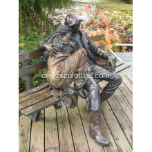 Garten-Life Size Bronze Mann und Frau Statue